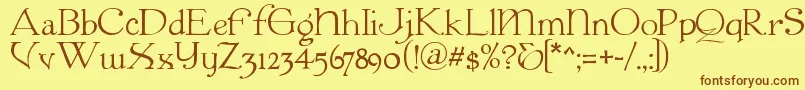 Colwell Font – Brown Fonts on Yellow Background