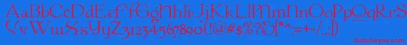 Colwell Font – Red Fonts on Blue Background