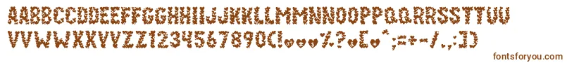 Paper Hearts Font – Brown Fonts on White Background