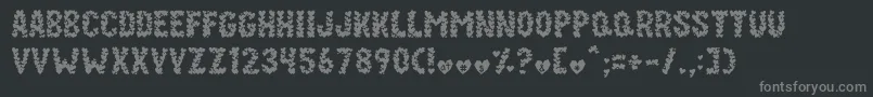 Paper Hearts-fontti – harmaat kirjasimet mustalla taustalla