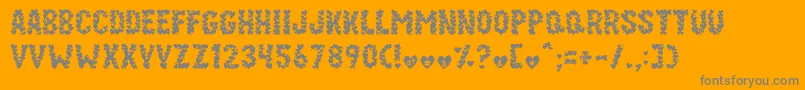 Paper Hearts Font – Gray Fonts on Orange Background