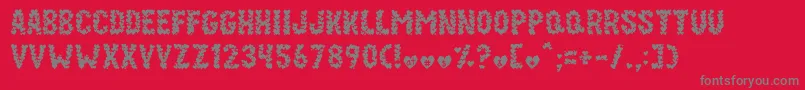 Paper Hearts Font – Gray Fonts on Red Background