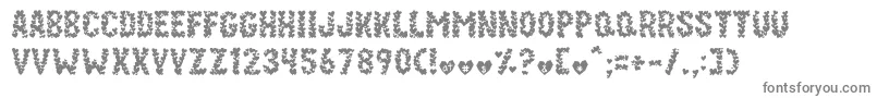 Paper Hearts Font – Gray Fonts on White Background