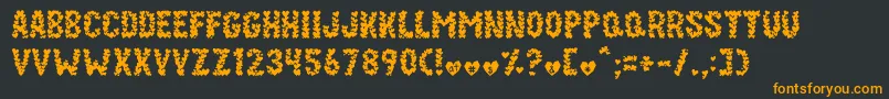 Paper Hearts Font – Orange Fonts on Black Background