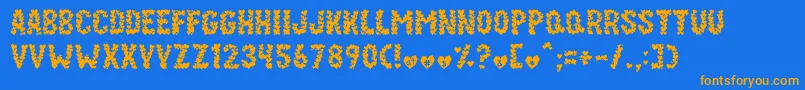 Paper Hearts Font – Orange Fonts on Blue Background