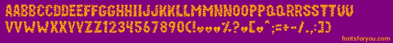 Paper Hearts-fontti – oranssit fontit violetilla taustalla