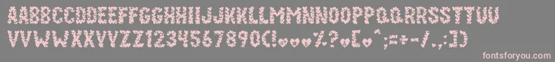 Police Paper Hearts – polices roses sur fond gris