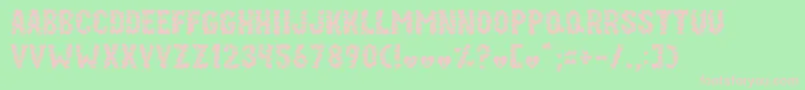 Paper Hearts Font – Pink Fonts on Green Background