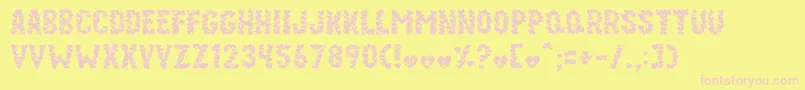 Paper Hearts Font – Pink Fonts on Yellow Background