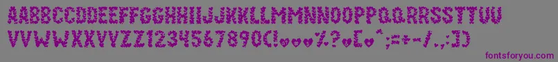 Paper Hearts-Schriftart – Violette Schriften auf grauem Hintergrund