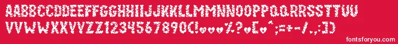 Paper Hearts Font – White Fonts on Red Background