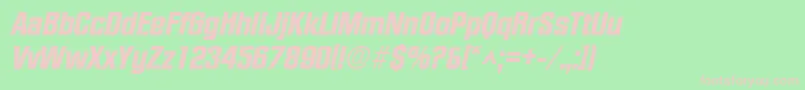 Шрифт FacetheavyItalic – розовые шрифты на зелёном фоне