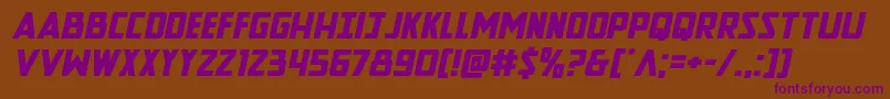 Newcomictitleexpandital Font – Purple Fonts on Brown Background