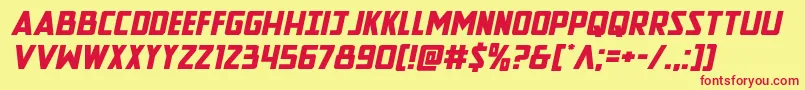 Newcomictitleexpandital Font – Red Fonts on Yellow Background