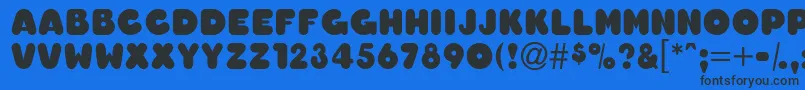 OledascapssskBold Font – Black Fonts on Blue Background