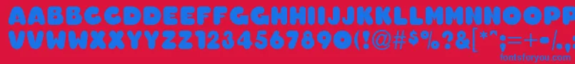 OledascapssskBold Font – Blue Fonts on Red Background