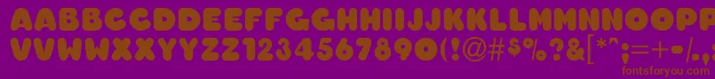 OledascapssskBold Font – Brown Fonts on Purple Background