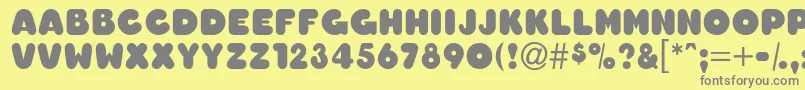 OledascapssskBold Font – Gray Fonts on Yellow Background