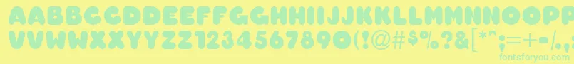 OledascapssskBold Font – Green Fonts on Yellow Background