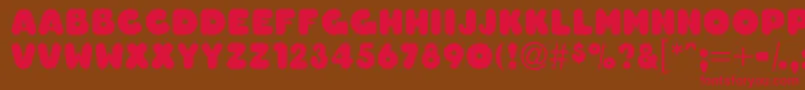 OledascapssskBold Font – Red Fonts on Brown Background