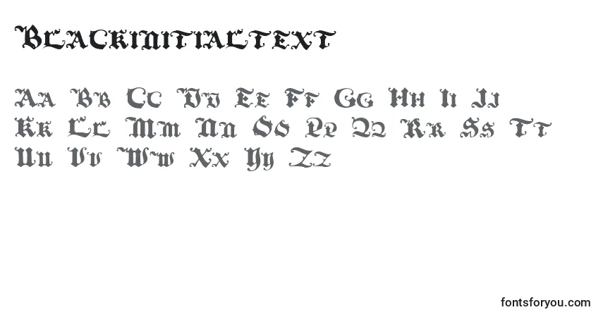 Czcionka Blackinitialtext – alfabet, cyfry, specjalne znaki