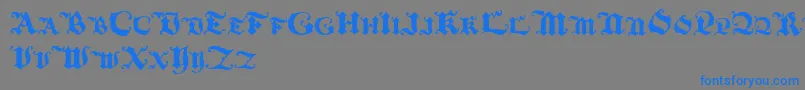 Blackinitialtext-Schriftart – Blaue Schriften auf grauem Hintergrund