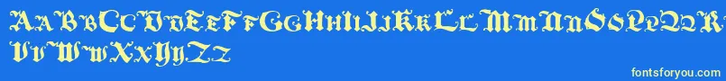 Blackinitialtext Font – Yellow Fonts on Blue Background