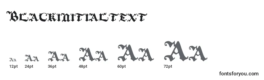 Размеры шрифта Blackinitialtext