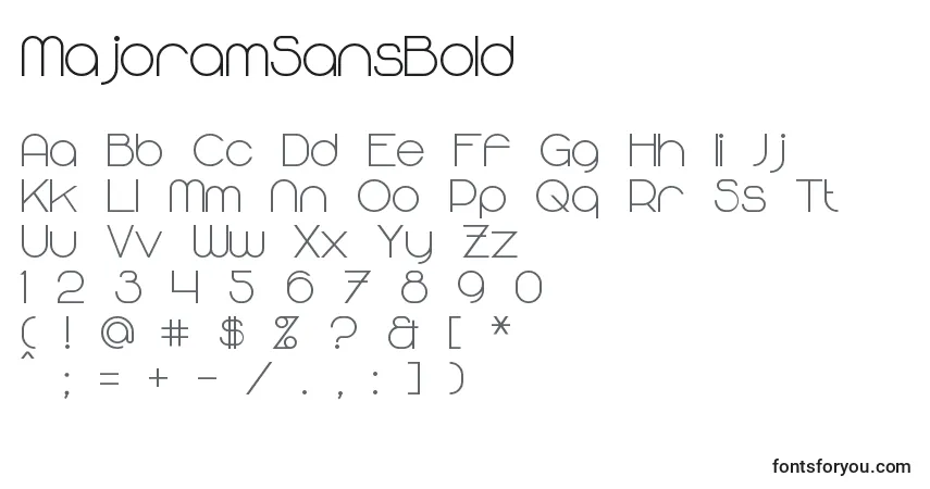 Шрифт MajoramSansBold – алфавит, цифры, специальные символы