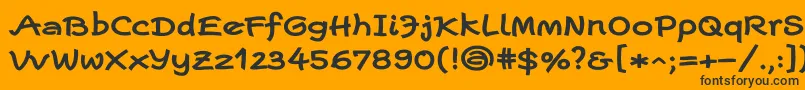 Шрифт EscriptwideLtBold – чёрные шрифты на оранжевом фоне