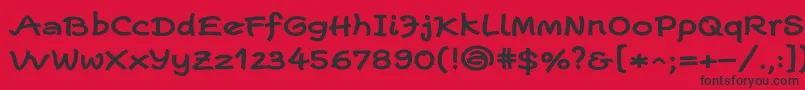 フォントEscriptwideLtBold – 赤い背景に黒い文字