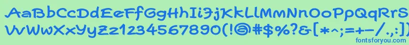 フォントEscriptwideLtBold – 青い文字は緑の背景です。