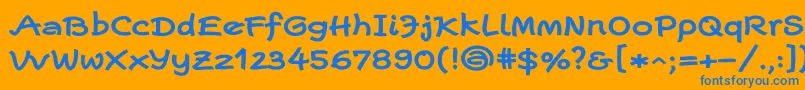 フォントEscriptwideLtBold – オレンジの背景に青い文字