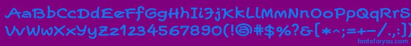 フォントEscriptwideLtBold – 紫色の背景に青い文字