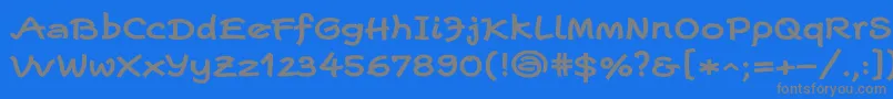 フォントEscriptwideLtBold – 青い背景に灰色の文字