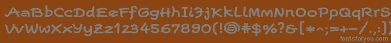 フォントEscriptwideLtBold – 茶色の背景に灰色の文字