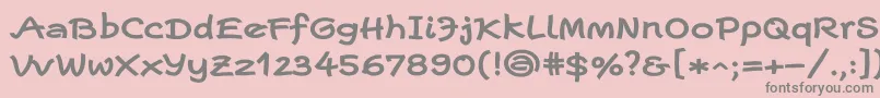 フォントEscriptwideLtBold – ピンクの背景に灰色の文字