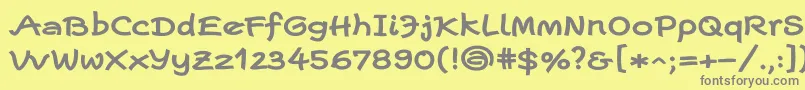 フォントEscriptwideLtBold – 黄色の背景に灰色の文字