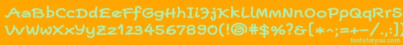 フォントEscriptwideLtBold – オレンジの背景に緑のフォント