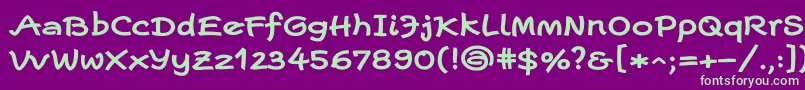 フォントEscriptwideLtBold – 紫の背景に緑のフォント