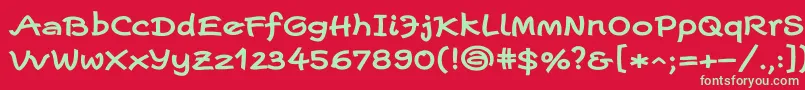 フォントEscriptwideLtBold – 赤い背景に緑の文字