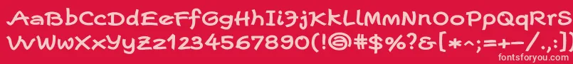 フォントEscriptwideLtBold – 赤い背景にピンクのフォント