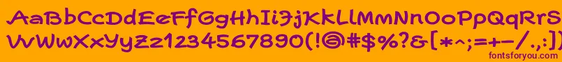 EscriptwideLtBold Font – Purple Fonts on Orange Background