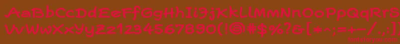 フォントEscriptwideLtBold – 赤い文字が茶色の背景にあります。