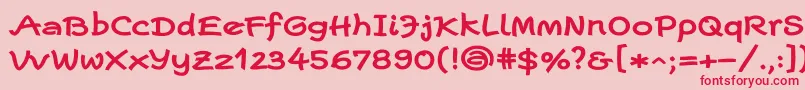 フォントEscriptwideLtBold – ピンクの背景に赤い文字