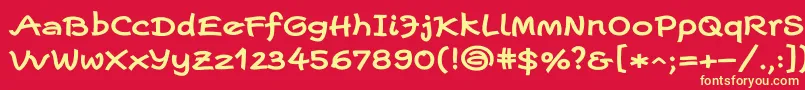 フォントEscriptwideLtBold – 黄色の文字、赤い背景