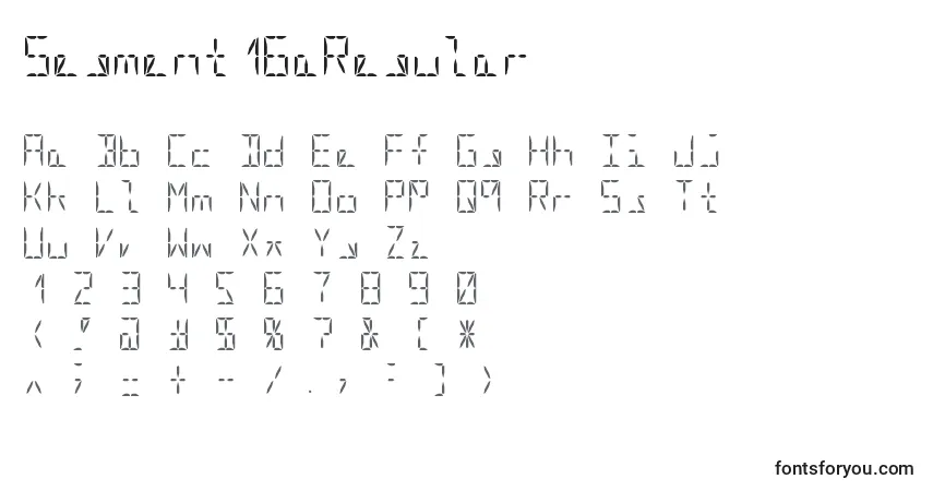 Czcionka Segment16aRegular – alfabet, cyfry, specjalne znaki