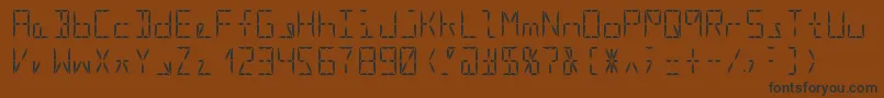 Segment16aRegular-fontti – mustat fontit ruskealla taustalla