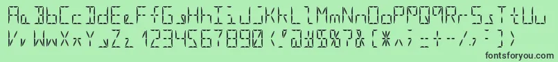 Segment16aRegular Font – Black Fonts on Green Background