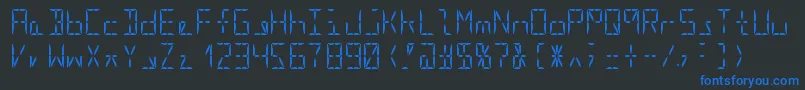Шрифт Segment16aRegular – синие шрифты на чёрном фоне